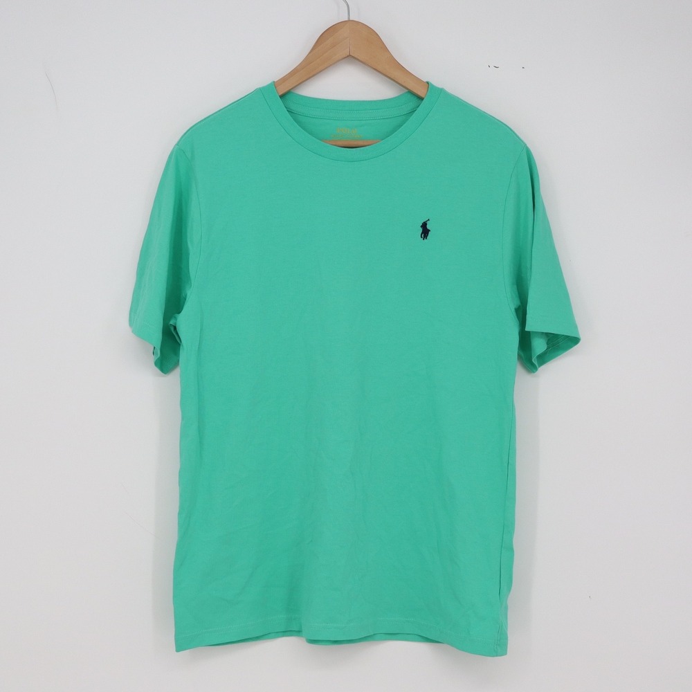 Polo Ralph Lauren T-Shirt Boys XL Green Pony Logo Short Sleeve Cotton Excellent